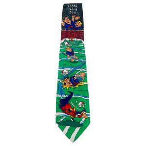 Vintage 1993 Hanna-Barbera Flintstones Fred Barney Dino Football Neck Tie